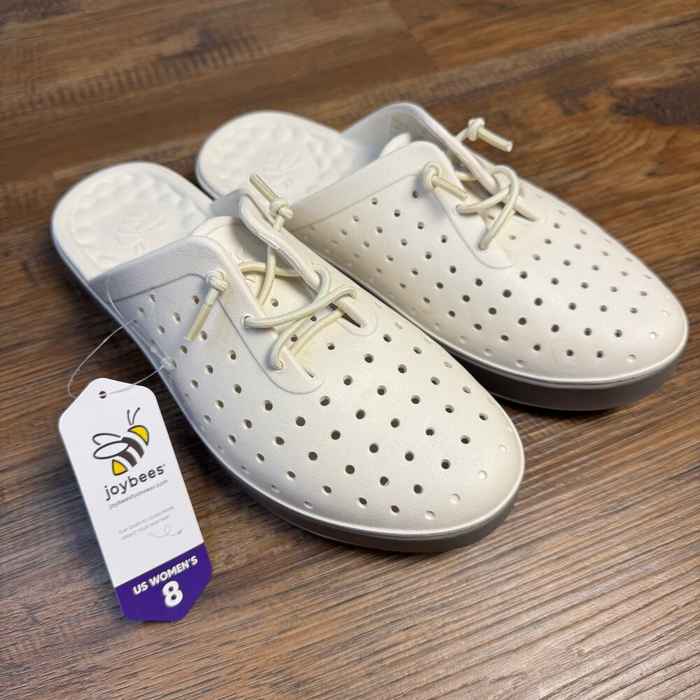 Joybees Weekend Mule Modern Women's Sz 8 Slip-On comfort Shoes Bone Pewter